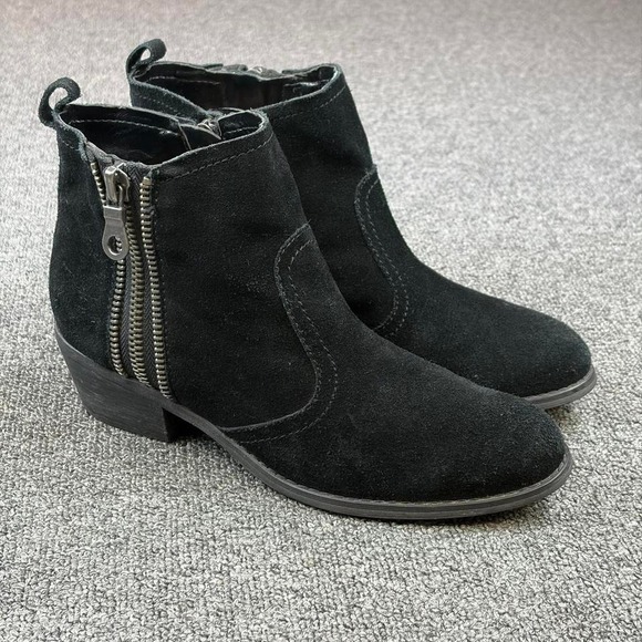 Guess Shoes - Guess Black Suede Side Zip Ankle Booties Boots Women's Size 9 M